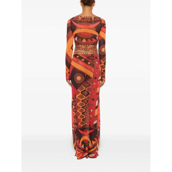 26SS 푸찌 탑 6HJM30 6H849 017 RED ORANGE - PUCCI