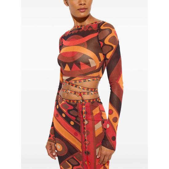 26SS 푸찌 탑 6HJM30 6H849 017 RED ORANGE - PUCCI