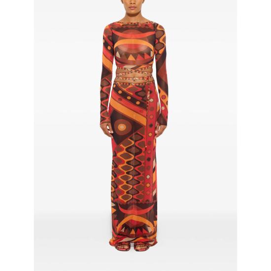 26SS 푸찌 탑 6HJM30 6H849 017 RED ORANGE - PUCCI