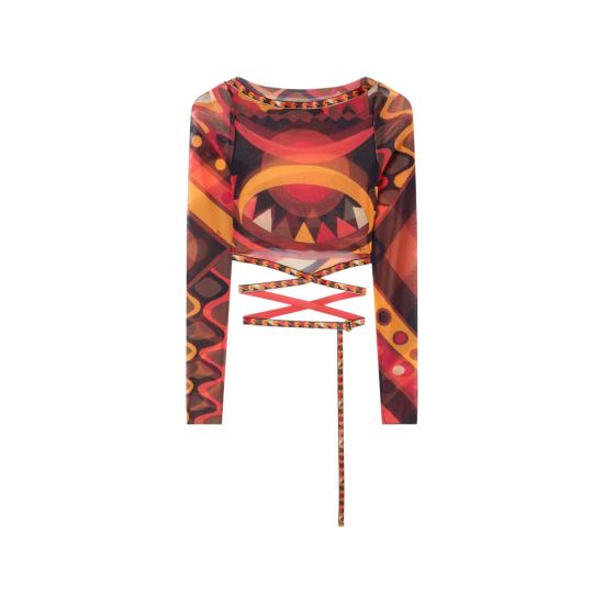 26SS 푸찌 탑 6HJM30 6H849 017 RED ORANGE
