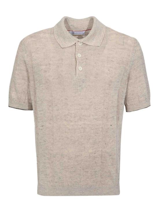 26SS 브루넬로 쿠치넬리 와이드 립 코튼 리넨니트 폴로셔츠 M2L707815CSN89 Multicolour