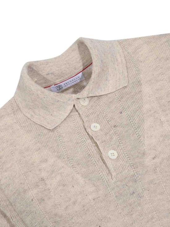 26SS 브루넬로 쿠치넬리 와이드 립 코튼 리넨니트 폴로셔츠 M2L707815CSN89 Multicolour - BRUNELLO CUCINELLI