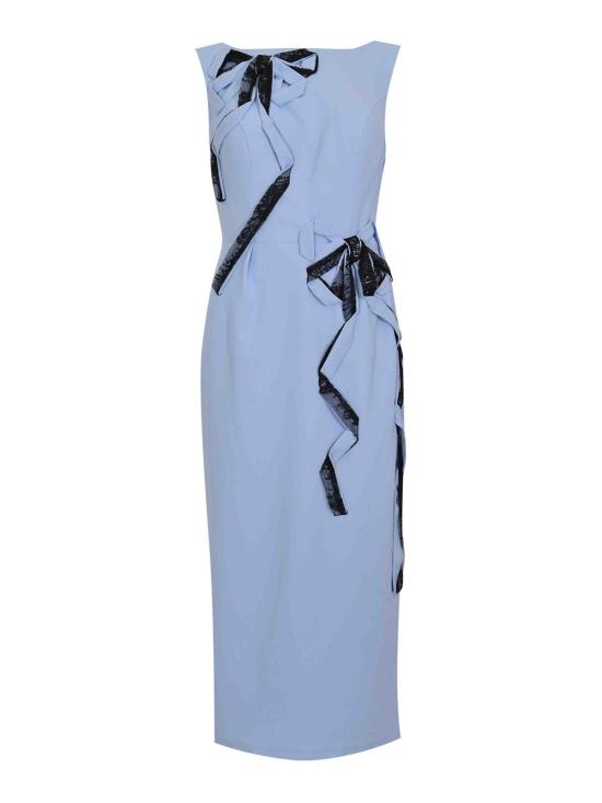 26SS TARIK EDIZ 미디 스커트 66638BLUEAURA Blue