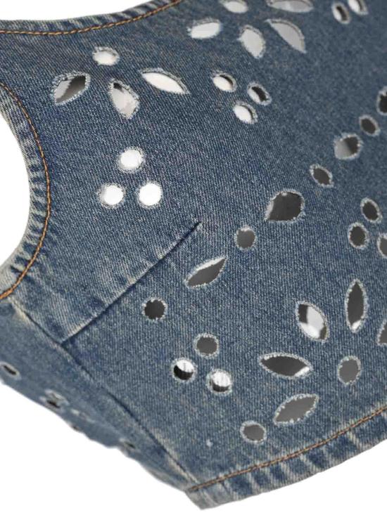 26SS 핑코 민소매 티셔츠 106419A35CPJ1 Denim - PINKO