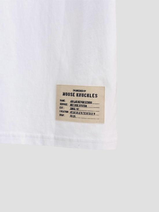 26SS 무스너클 탄뎀 로고 티셔츠 M16MT736 160 WHITE - MOOSE KNUCKLES