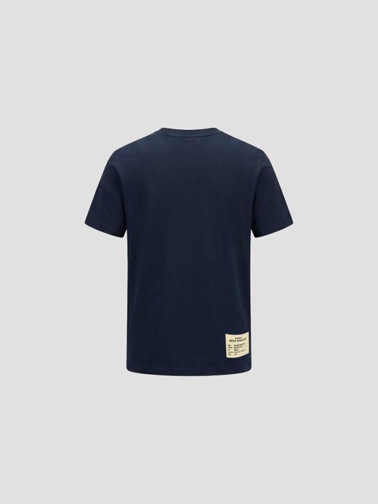 26SS 무스너클 탄뎀 로고 티셔츠 M16MT736 833 NAVY - MOOSE KNUCKLES