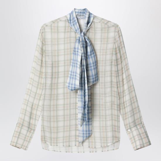 26SS 아크네 스튜디오 실크 스카프 블라우스 AC0816VI AM2 GREEN