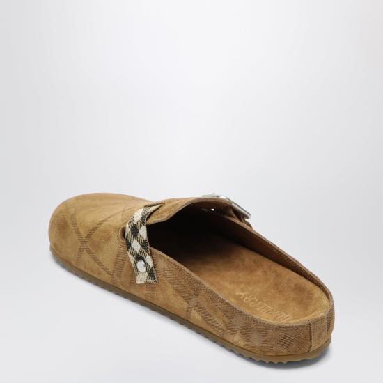 26SS 버버리 체크 스웨이드 어친 클로그 8113393120392 C1824 BEIGE - BURBERRY