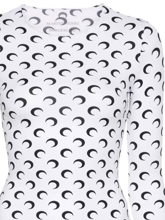 26SS 마린세르 크레센트 문 프린트 긴팔 티셔츠 WTS006A CJER0001WH00 Optical white - MARINE SERRE