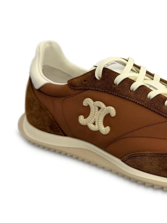 26SS 셀린느 트리옹프 나일론 스웨이드 카프스킨 레이서 로우 레이스업 스니커즈 364945257C 03AA SAHARA DOM - CELINE