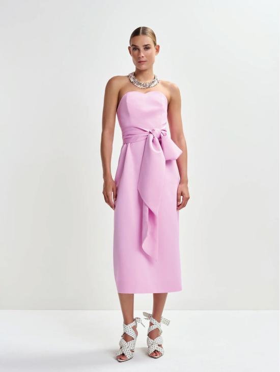 26SS 에센셜앤트워프 롱 원피스 Abito a Portafoglio con Corpetto Rosa