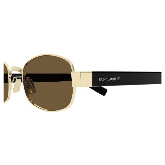 25FW 생로랑 선글라스 SL 706 직사각형 금색 금속 - SAINT LAURENT