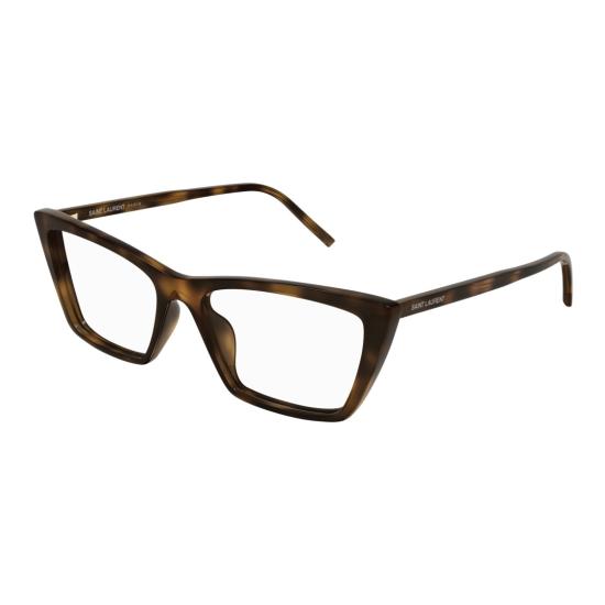 25FW 생로랑 선글라스 SL 737 마이카 씬 옵트 오버사이즈 호피무늬 사각 프레임 안경 - SAINT LAURENT
