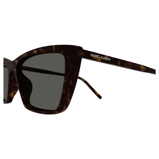 25FW 생로랑 선글라스 SL 737 마이카 씬 앵귤러 캣아이 호피무늬 프레임 - SAINT LAURENT