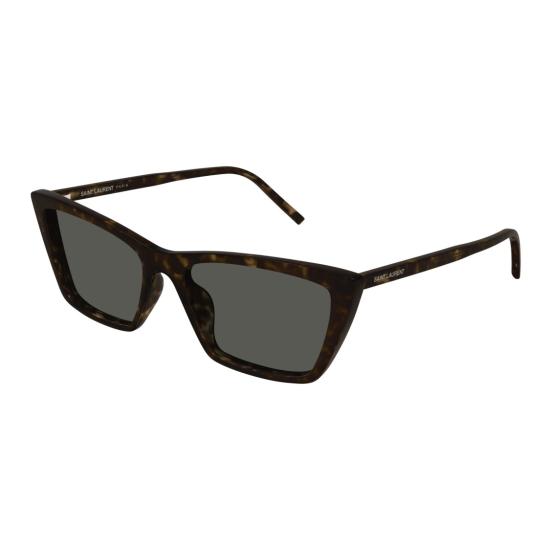 25FW 생로랑 선글라스 SL 737 마이카 씬 앵귤러 캣아이 호피무늬 프레임 - SAINT LAURENT