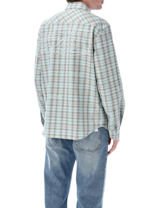26SS 오프화이트 긴팔 셔츠 OMGE04MS26FAB001 330 Verde - OFF WHITE