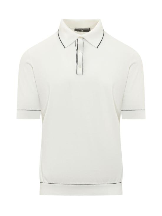 26SS 필리포 드 로렌티스 폴로 티셔츠 PL1MCSU18R3 5891 BIANCO OLTREMARE