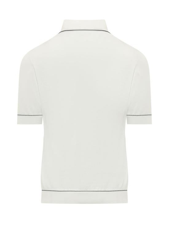 26SS 필리포 드 로렌티스 폴로 티셔츠 PL1MCSU18R3 5891 BIANCO OLTREMARE - FILIPPO DE LAURENTIIS