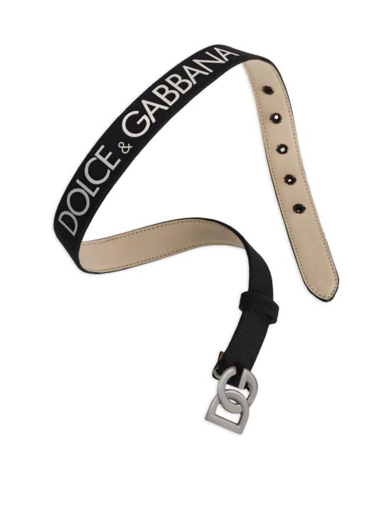 26SS [키즈] 돌체앤가바나 가죽 벨트 EC0083 A00698B979 Nero argento - DOLCE & GABBANA