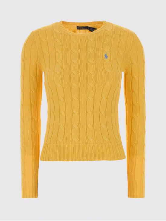 26SS 폴로 랄프로렌 포니 로고 피마코튼 케이블 니트 스웨터 211971869 507 Yellow - POLO RALPH LAUREN