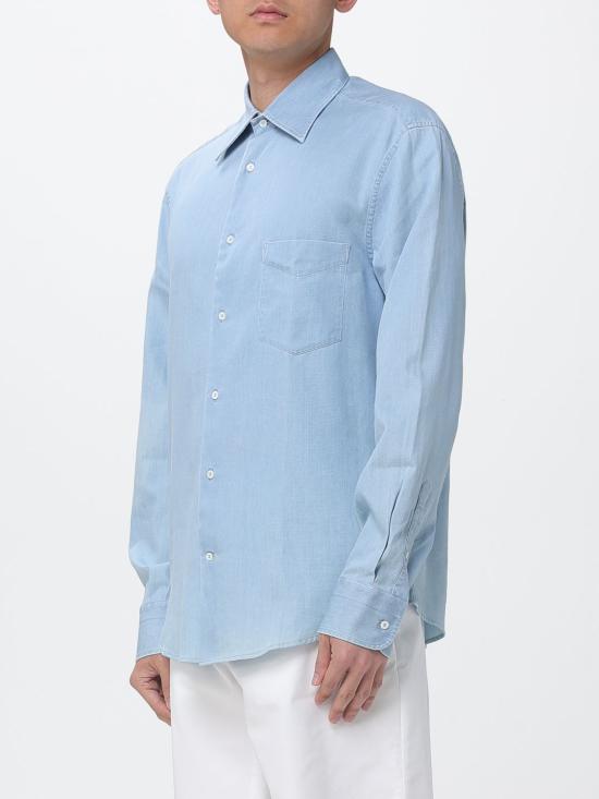 26SS 브루넬로 쿠치넬리 셔츠 MR6830621 C008 Gnawed Blue - BRUNELLO CUCINELLI