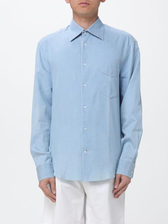26SS 브루넬로 쿠치넬리 셔츠 MR6830621 C008 Gnawed Blue