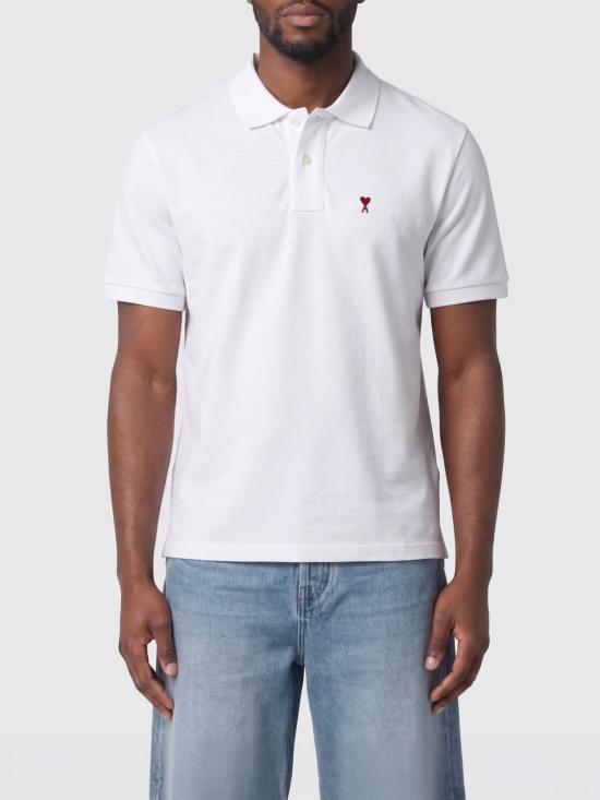 26SS 아미 스몰 하트 로고 폴로 셔츠 BFUPL001U760 100 White