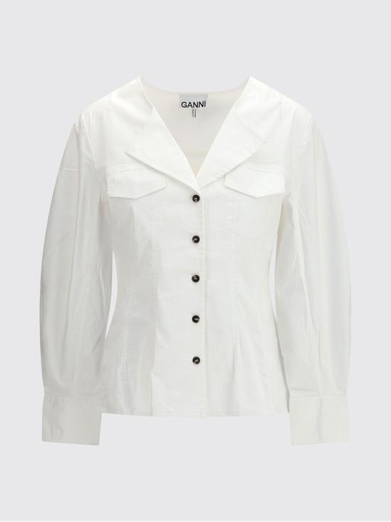 26SS 가니 셔츠 A1040353 151 White - GANNI