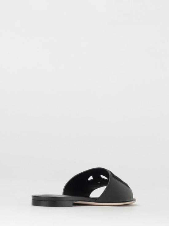 26SS 돌체앤가바나 스웨이드 도핀 카프스킨 플랫 슬리퍼 CQ0666A0217 8B956 Black - DOLCE & GABBANA