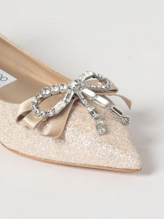 26SS 지미추 플랫 슈즈 AURIAFLATHGQLIGHT SOFTGOLD CRYSTAL Gold - JIMMY CHOO