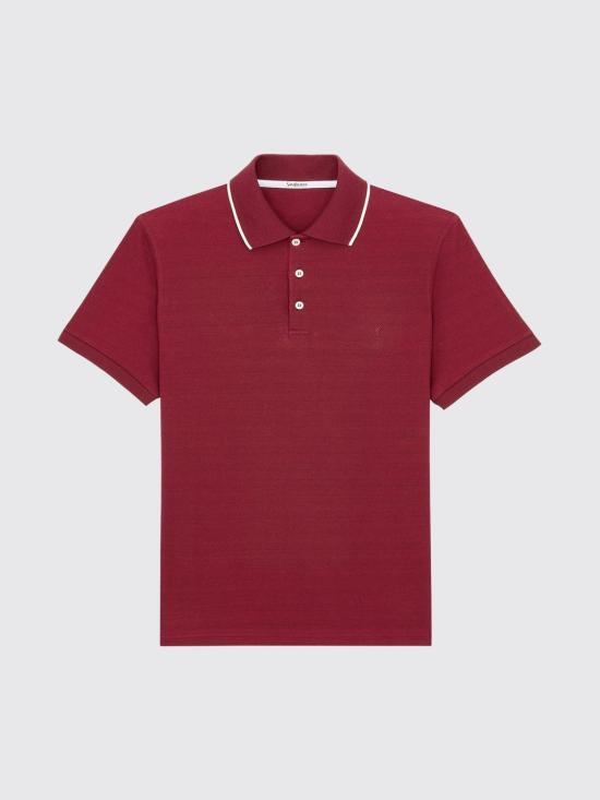 26SS 생로랑 폴로 티셔츠 862976Y37ZE 6190 Burgundy - SAINT LAURENT