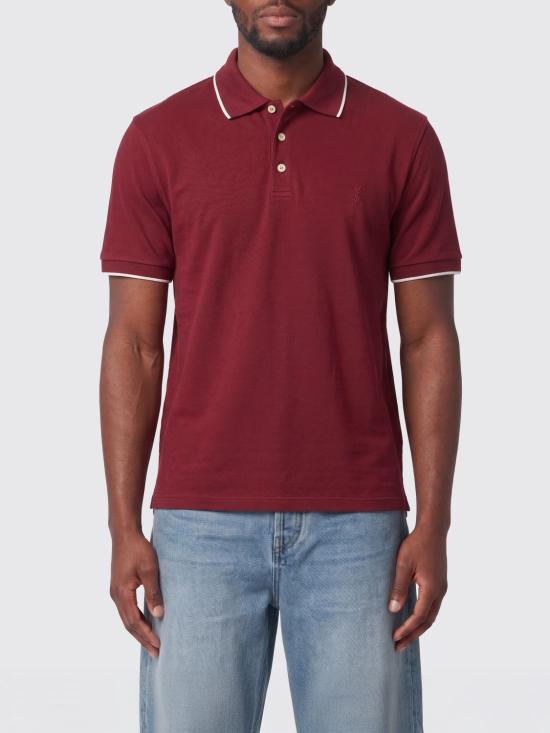 26SS 생로랑 폴로 티셔츠 862976Y37ZE 6190 Burgundy