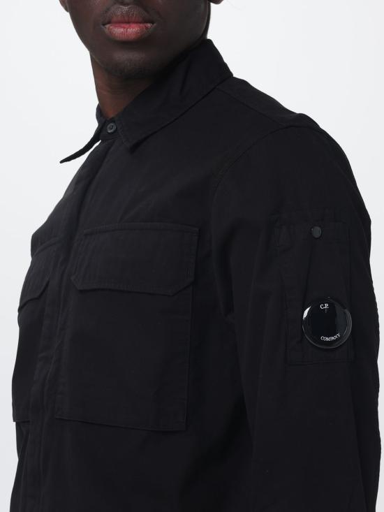 26SS 씨피 컴퍼니 오가닉 개버딘 지퍼 렌즈 오버셔츠 20CMOS156A110143G 999 Black - C.P. COMPANY