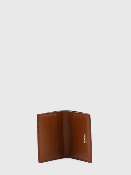 26SS 톰포드 크로커다일 엠보스드 레더 폴디드 카드 홀더 Y0417LCL439S EBN Brown - TOMFORD