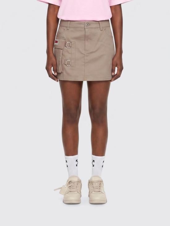 26SS 오프화이트 숏 스커트 OWCU01MS26FAB001 6E27 Grey