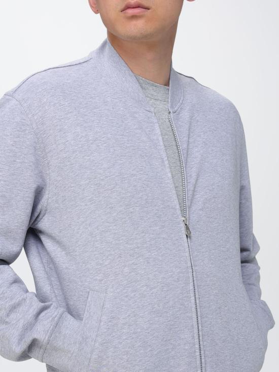 26SS 브루넬로 쿠치넬리 지퍼 디테일 테크노 코튼 플리스 MW8639072G C9300 Grey - BRUNELLO CUCINELLI