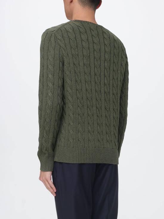 26SS 폴로 랄프로렌 로고 자수 케이블 니트 스웨터 710775885 542 Green - POLO RALPH LAUREN