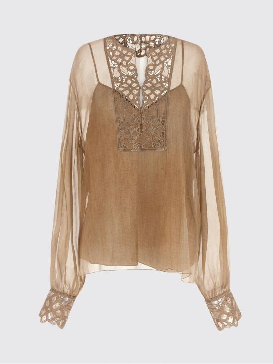 26SS 에르마노 설비노 셔츠 D482K766CSRFWB S4850 Beige - ERMANNO SCERVINO