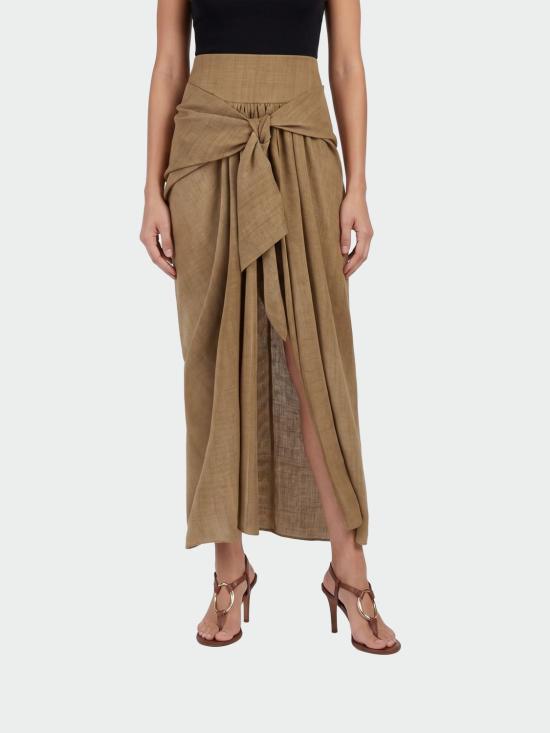 26SS 에르마노 설비노 롱 스커트 D482O704RWK S4850 Beige