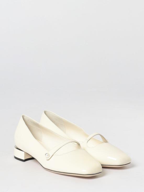 26SS 지미추 플랫 슈즈 ELISABALLERINAPAT LATTE White - JIMMY CHOO