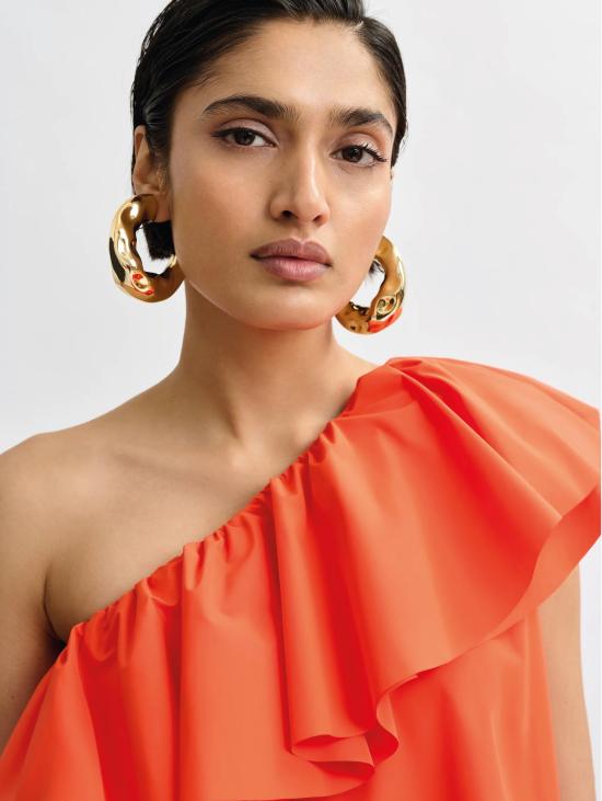 26SS 에센셜앤트워프 수트 아비토 미디 모노스파야 Asimmetrico Arancione - ESSENTIEL ANTWERP