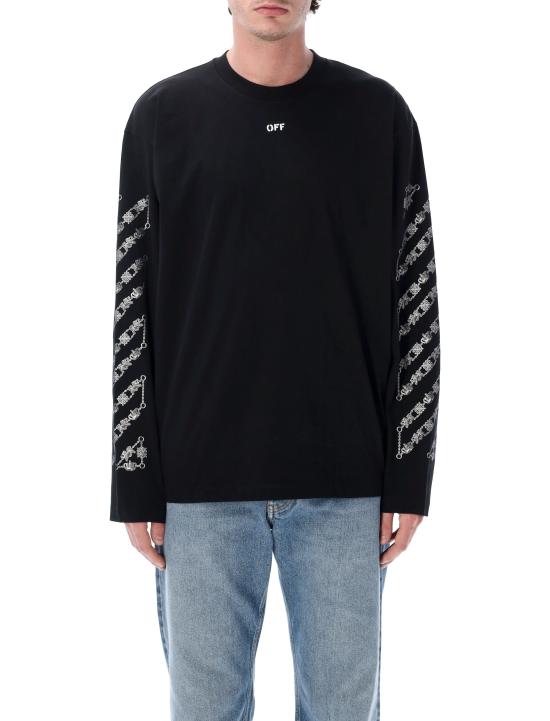 26SS 오프화이트 긴팔 티셔츠 OMAB09CS26JER001 0001 Nero