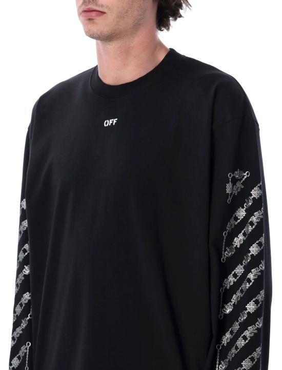 26SS 오프화이트 긴팔 티셔츠 OMAB09CS26JER001 0001 Nero - OFF WHITE