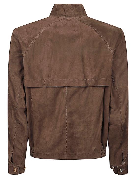 26SS 브루넬로 쿠치넬리 스탠드 칼라 스웨이드 블루종 MPCFN2065 C8552 Marrone - BRUNELLO CUCINELLI