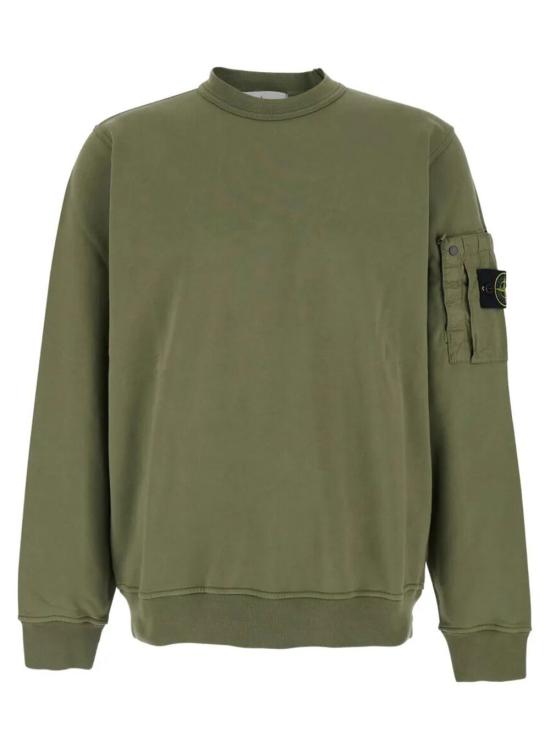 26SS 스톤 아일랜드 코튼 플리스 크루넥 스웨트셔츠 L1S15 6100019 S0410 V005G MILITARY GREEN DOM