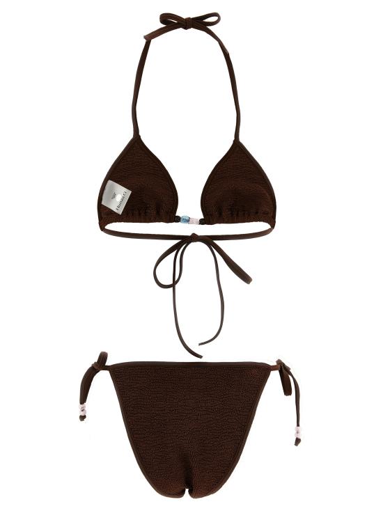 26SS 훈자 지 비치웨어 GINABEADEDBIKINIMETALLICCHOCOLATE Brown - HUNZA G