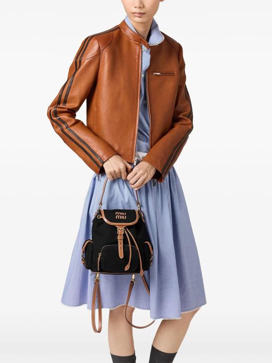 26FW 미우미우 백팩 5BZ043VOOM 2IBQ F0RS5 NERO BRANDY - MIU MIU