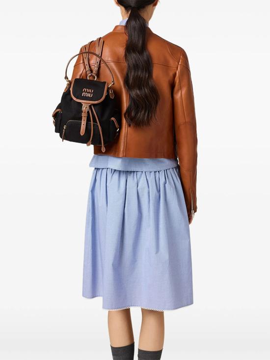 26FW 미우미우 백팩 5BZ043VOOM 2IBQ F0RS5 NERO BRANDY - MIU MIU