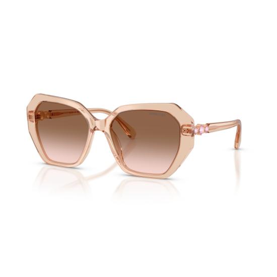 26SS 스와로브스키 선글라스 0Sk6017 크리스탈 장식이 있는 오버사이즈 기하학적 프레임 - SWAROVSKI