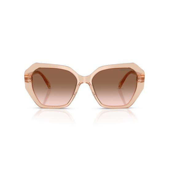 26SS 스와로브스키 선글라스 0Sk6017 크리스탈 장식이 있는 오버사이즈 기하학적 프레임 - SWAROVSKI